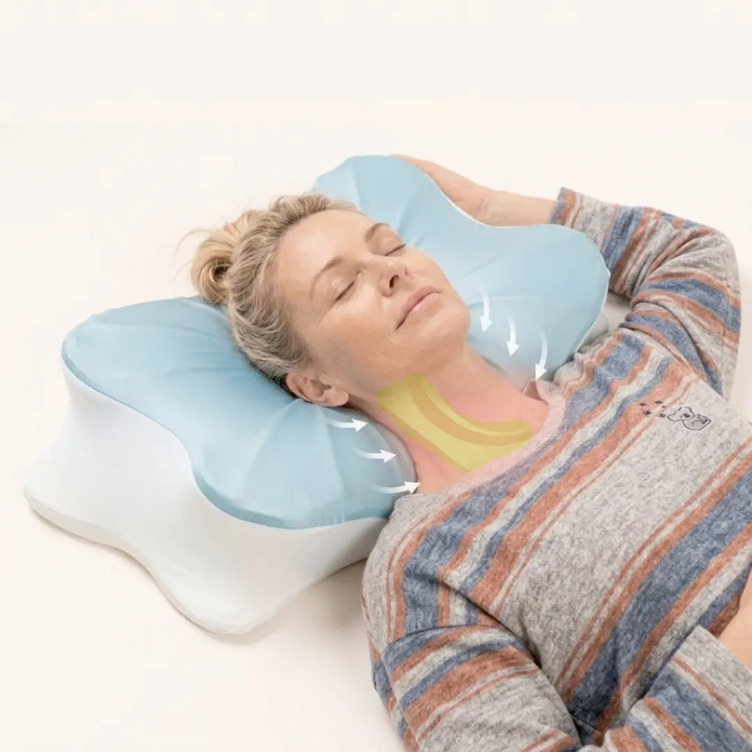 Mujer durmiendo sin tortícolis con Airsleep